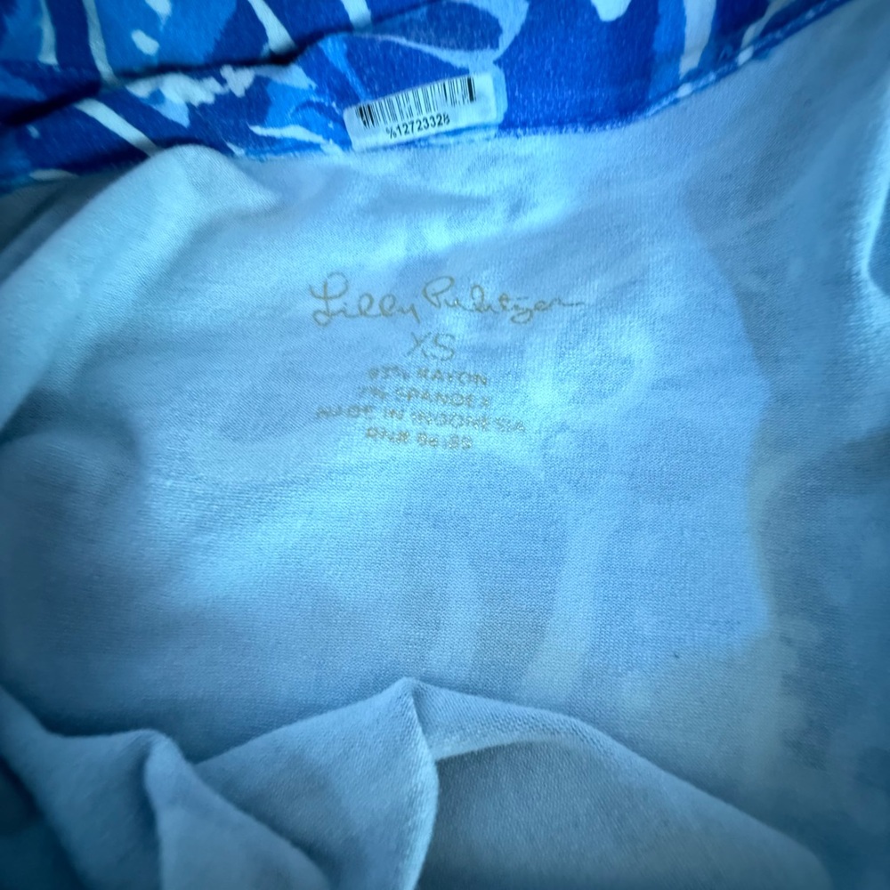 Lilly Pulitzer Blue Patterned Button-Down Dress Xs - image 3